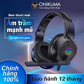 ONIKUMA K19 Tai nghe chụp tai chơi game có mic tích hợp đèn LED cho điện