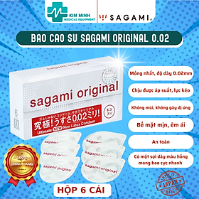 (Hoả tốc HCM) Bao cao su Sagami 002 hàng Nhật Bản hộp 6 chiếc, cam kết chính hãng