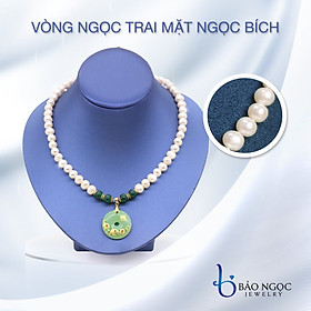 Chuỗi Ngọc Trai Đeo Cổ Đá Mã Não Xanh Phát Tài Lộc - DB1438 - Bảo Ngọc Jewelry