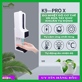 MÁY TÍCH HỢP 2 TRONG 1 ĐO NHIỆT ĐỘ VÀ PHUN CẢM ỨNG RỬA TAY KHỬ TRÙNG TỰ ĐỘNG K9ProX