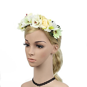 Boho Floral Crown Flower Headband Hair Garland Wedding Bride Headpiece