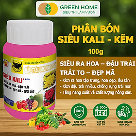 Phân Bón Lá Đầu Trâu Siêu Kali + Kẽm GreenHome, Hũ 100gr, Siêu Ra Hoa, Đậu Trái, Trái To, Đẹp Mã