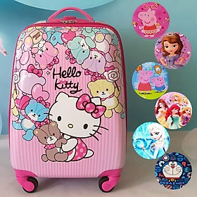 Vali kéo hello kitty cho bé gái siêu đáng yêu  hàng có sẵn  SIZE 18  Vali kéo cho bé in 2 mặt  chuẩn loại 1 hello kitty