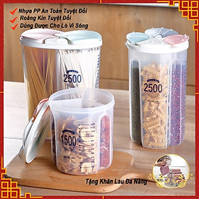 Mua Hộp Đựng Hạt Chia Ngăn Trong Suốt 1500/2500ml  Bảo Quản Thực Phẩm  Nhiều Ngăn Đựng Gia Vị Đồ Khô  Ngũ Cốc