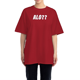 Áo Thun Nữ 100% Cotton In Chữ ALO Form Rộng Oversize Tay Lỡ