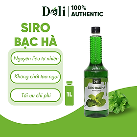 Siro bạc hà Déli - 1 lít - đậm đặc, chuyên dùng pha chế trà trái cây, soda