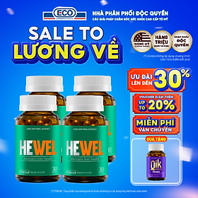 Combo 4 Hộp 30v - Viên Uống Bổ Gan Hewel Ecogreen – Giải Độc Gan Mát Gan, Hỗ Trợ Tiêu Hóa