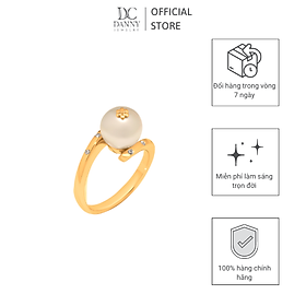 Nhẫn nữ bạc 925 Ngọc ốc chóp hoa, xi Rhodium/xi Vàng hồng - N0065 - Danny Jewelry
