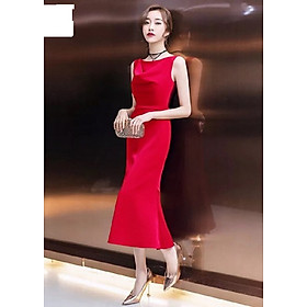 Đầm voan cổ đổ violet