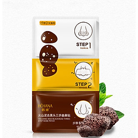 Mặt nạ lột mụn đầu đen 3 bước hiệu quả than tre HCHANA 3x7g