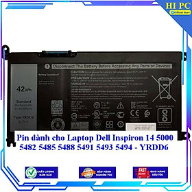 Pin dành cho Laptop Dell Inspiron 14 5000 5482 5485 5488 5491 5493 5494 - YRDD6 - Hàng Nhập Khẩu 