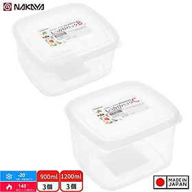 Combo 02 hộp nhựa cao cấp bảo quản thực phẩm 900ml & 1200ml - Hàng nội địa Nhật Bản (#Made in Japan)