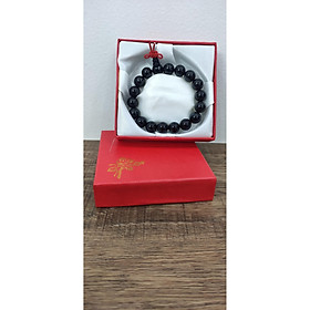 Vòng tay chuỗi hạt đá mã não đen 10 ly
