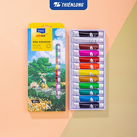 Bộ 12/18/24 màu Gouache dạng tuýp 12ml Thiên Long Colokit