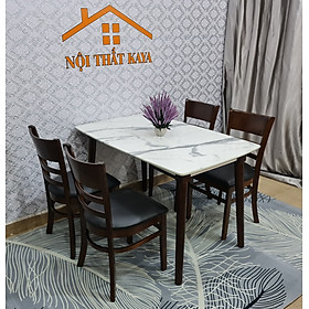 bàn ăn cabin giả đá 4 ghế