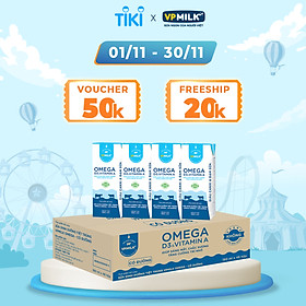 Sữa Dinh Dưỡng Tiệt Trùng VPMilk Omega Có Đường dạng hộp cho bé trên 1