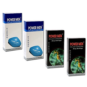 Bao Cao Su Power Men Viagra Siêu Mỏng 2 Hộp và Bao Cao Su Power Men Cá Ngựa Đen 2 Hộp (Hộp 12 Chiếc)