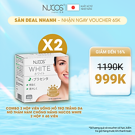 Combo 2 Hộp Viên uống hỗ trợ trắng da mờ thâm nám chống nắng Nucos White 60 viên