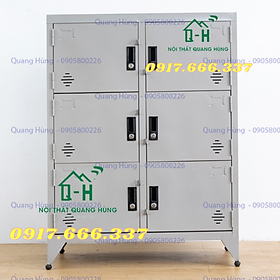 Mua TỦ HỒ SƠ LOCKER SƠN TĨNH ĐIỆN 6 NGĂN MÀU XÁM - LOẠI 1M25X90X45CM