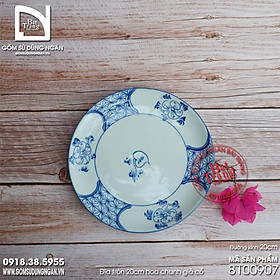 Đĩa hoa chanh cổ bộ bát chiết yêu Bát Tràng giả cổ