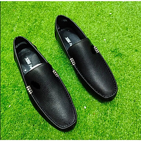 Giày lười nam không gót chất liệu da bò, đế cao su khâu, có đủ size với 2 màu nâu và đen