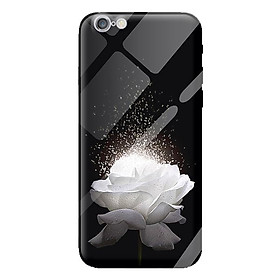 Ốp kính cường lực cho iPhone 6s Plus hoa trắng 1 - Hàng chính hãng
