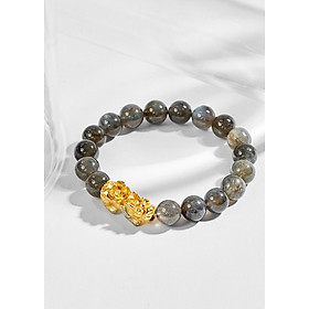 Vòng tay Labradorite Phối Tỳ Hưu Bạc mạ vàng 24k