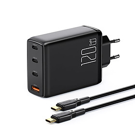 Cốc Sạc Nhanh Mcdodo Convergence Series 120W GaN 4-Port Fast Charger Set (Kèm cáp C to C 2m, 100W, 3 TypeC + USB) (Hàng chính hãng)