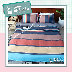 Set Chăn Ga Gối Cotton- Cotton Poly 5 Món Phối Màu Basic