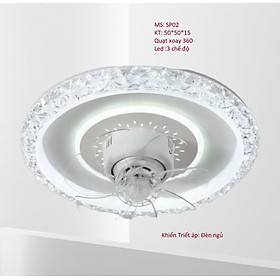 Mua Quạt trần mâm sát trần Supervilighting QMAM-50W trang trí dùng cho phòng điều hoà  giường ngủ quạt Hàng nhập khẩu bảo hành 24 tháng