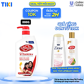 Sữa Tắm Lifebuoy Sạch Khuẩn Bảo Vệ Khỏi 99.9% Vi Khuẩn Chứa Ion Bạc+ Hỗ Trợ Cùng Đề Kháng Da Tự Nhiên Chai 800G