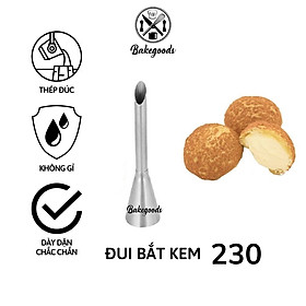 Mua Đui bắt kem 230 - Đuôi bơm nhân su kem bằng thép không gỉ đúc liền khối dày dặn  cứng cáp