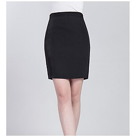 Chân váy công sở dài bigsize màu đen ôm body xẻ sau dài 53cm [size từ 48kg-85kg