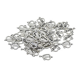50 Pieces Alloy Pendant Heart Necklace Women Gifts