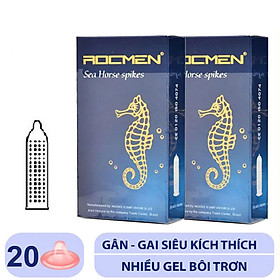 COMBO 2 HỘP 20 CHIẾC_Bao cao su ROCMEN mỏng trơn, gân gai, kéo dài thời gia, bạc hà mát