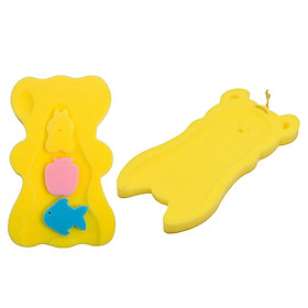 2x Skid Proof Baby Bath Sponge Cushion Safety Comfy Shower Mat Soft Yellow