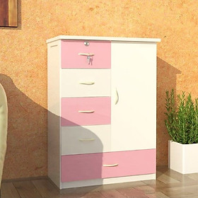 Mua Tủ nhựa trẻ em 1 cánh 5 ngăn T229 (Trắng phối hồng)