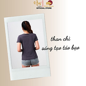 Áo Phông Nữ Cổ Tròn Màu THAN CHÌ 100% Cotton Cao Cấp, Công Nghệ Khử Mùi Ag+, An Toàn Cho Da - Gold Rhino