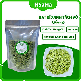 Hạt bí xanh tách vỏ sống hsaha - nhân hạt bí xanh nhập khẩu chưa rang, hạt to, đều, mẩy