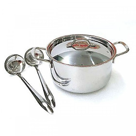 Nồi Inox bếp từ 3 Đáy Nắp Inox Fivestar Tặng 1 Muỗng Canh SW
