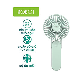 Mua    2 Trong 1    - Quạt Sạc Mini USB Cầm Tay 2000mAh 3 Tốc Độ Gió Sử Dụng Đến 8H - Robot - Hàng Chính Hãng