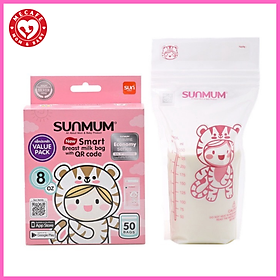 Túi đựng sữa mẹ sunmum 250ml Hộp 50 túi tặng kèm 2 lót thấm sữa sunmum