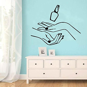 Decal Trang Trí Cửa Tiệm Nail - Spa - HairSalon - Nối