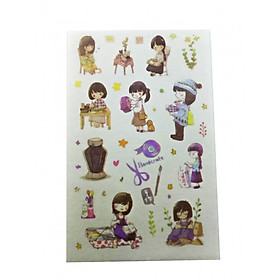 Bộ 6 tấm sticker School Girl TZ18-48