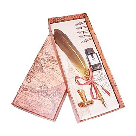 Bút mạ vàng 24k lông vũ màu vàng - ANCARAT