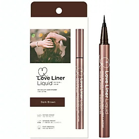 Bút Kẻ Viền Mắt Nhật Bản Không Thấm Nước, Bền Màu, Lâu Trôi Love Liner Liquid Dark Brown Màu Nâu Sẫm