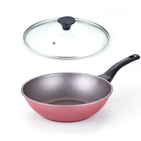 Mua Chảo đá chống dính Ecoramic siêu bền -28 cm - + nắp kính 28 cm -Curling stone Wok pan and Glass