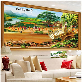 Tranh đính đá 3D Y8308 / tranh thêu chữ thập MN0151 Vinh Quy Bái Tổ kt 160x75 cm