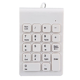 USB 18 Keys Num Pad Numeric Keypad Keyboard for Laptop Notebook White