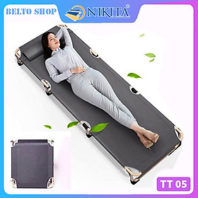 Giường xếp Gia đình - Văn phòng T05 - Vải bạt 3 lớp siêu bền Mẫu mới